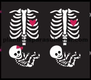 Esqueletos, panzonas, embarazadas, vector