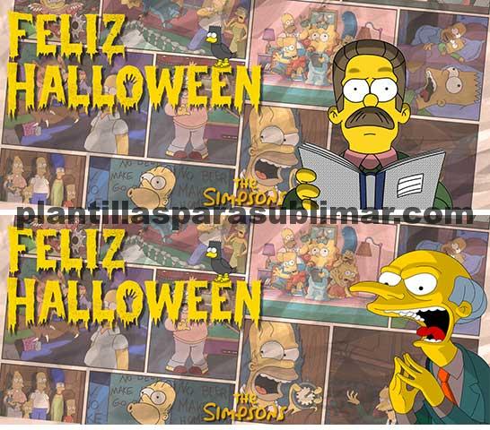  Los Simpson, Halloween, PlantillasTazas