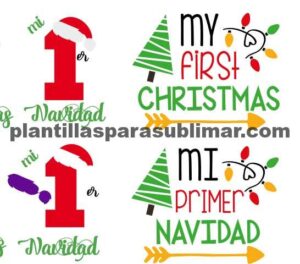 Mi Primer Navidad Sublimacion Corte