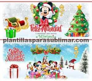 Navidad con Mickey Plantilla Tazas