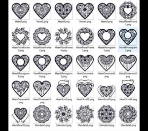 PACK Mandalas de corazon Corte