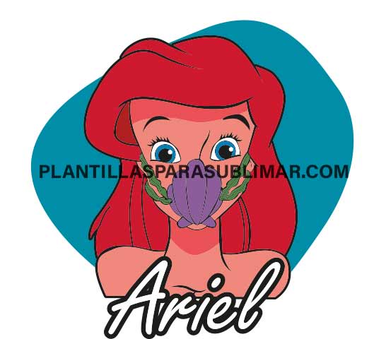  Ariel Cubrebocas Disney Princesas