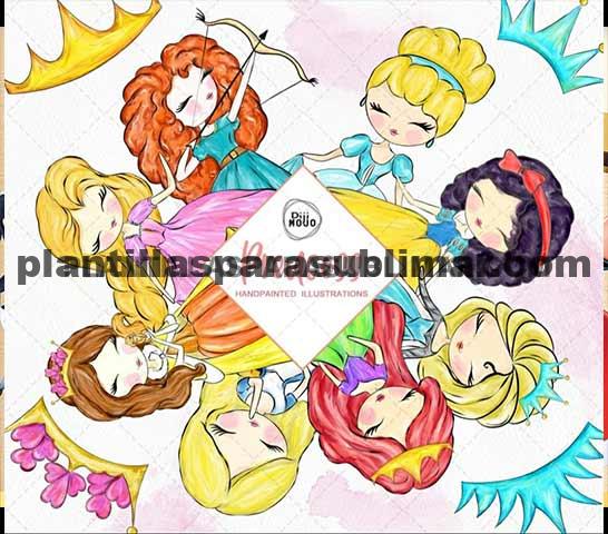  Princesas Disney Cliparts Sublimar