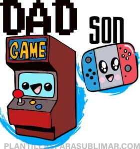 Papa Gamer Duos Dad Son