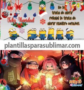 Minions-Naruto-Plantillas-Feliz-Navidad