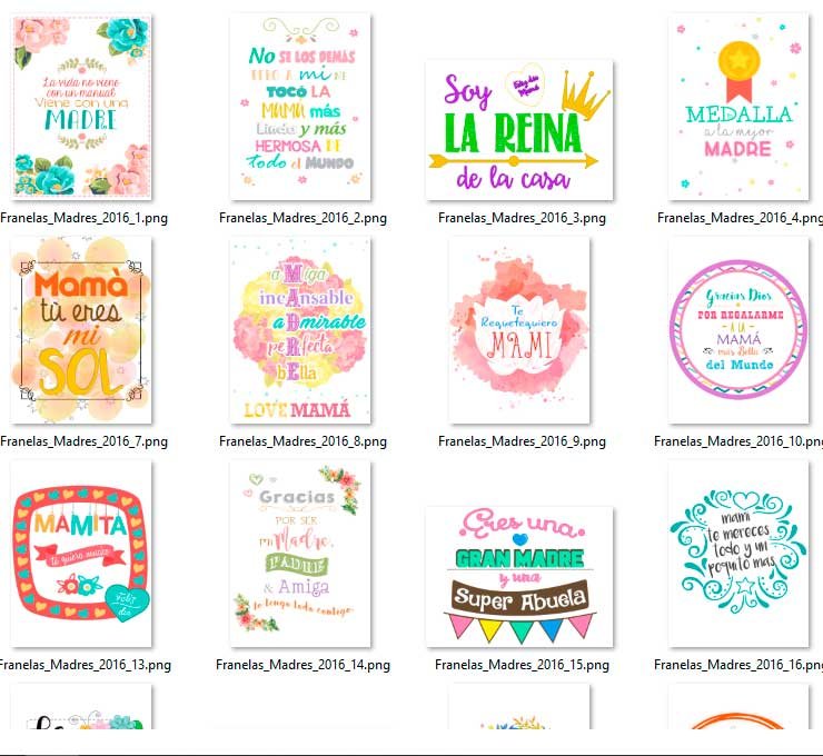 Pack Frases dia de la madre sublimacion