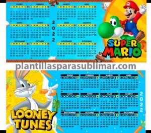 Calendario-Mario-Bros-Bugs-Bunny-Sublimar