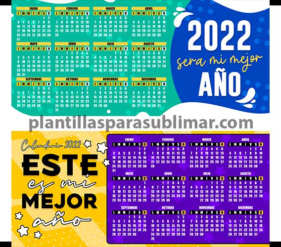  Plantilla Calendario 2022 Sublimar