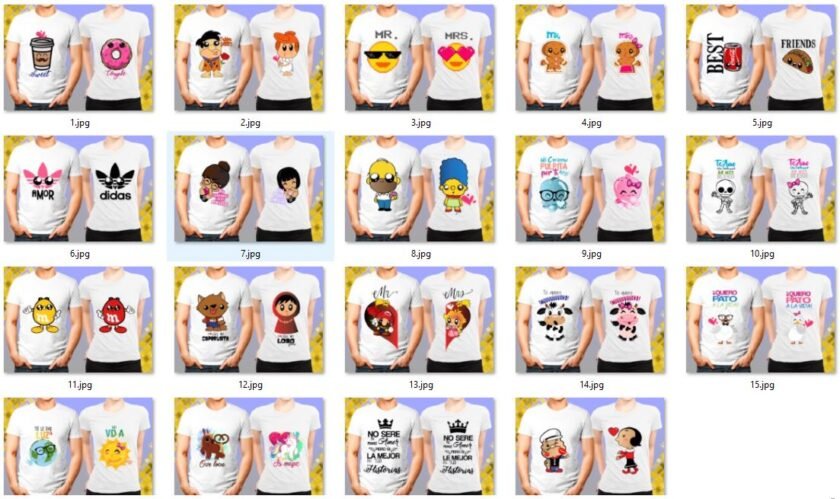 Pack Duos Vectores san valentin Membresia plus