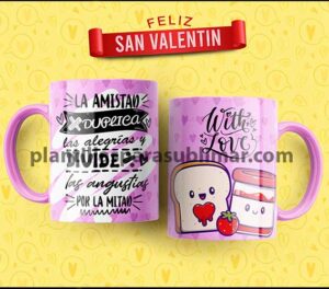 San Valentin Duos Sublimar pan-mermelada