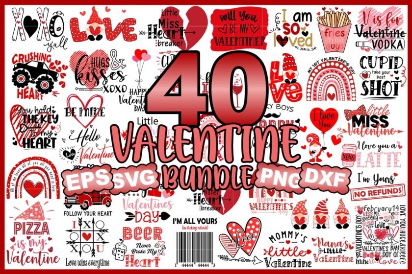 Pack San Valentin 40 Vectores Corte Plus