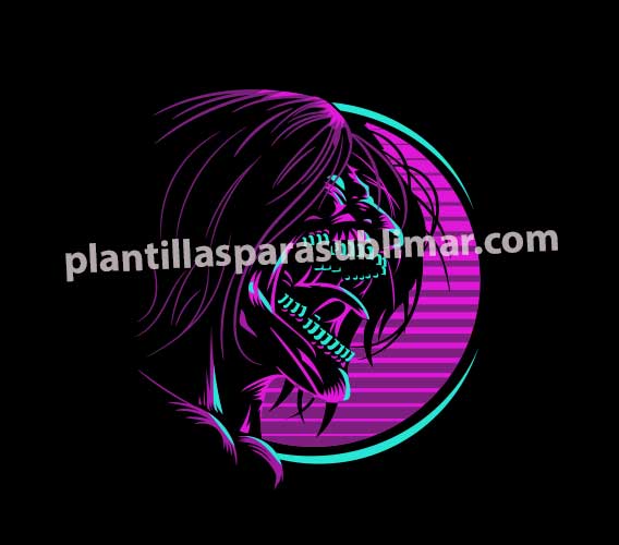 Attack-on-Titan-Neon-Vector-anime – Plantillas para sublimar