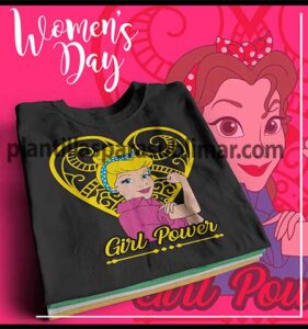 Girl-Power-cenicienta-Dia-de-la-mujer-vector