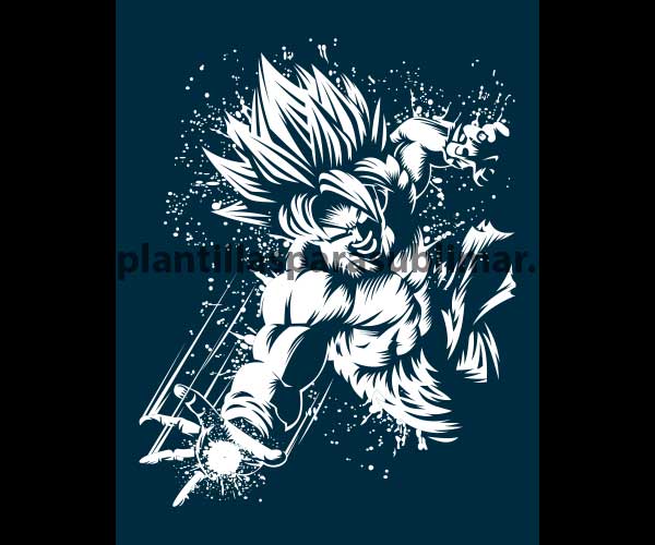 Goku-blanco-vector-Dragon-Ball – Plantillas para sublimar