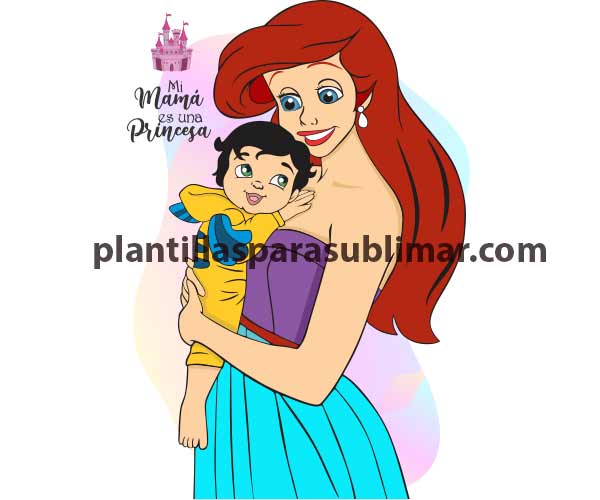  Ariel-Madre-e-hijo-princesas-vector