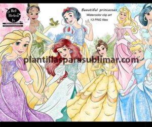 Princesas Disney acuarela