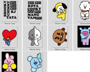 Mascotas bts bt21 PNG Vector