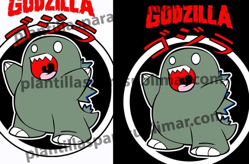  Godzilla-Chibi-Vector-PNG