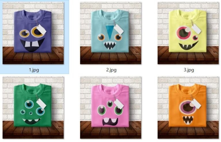 Mini pack Vectores monstruos playeras – Plantillas para sublimar