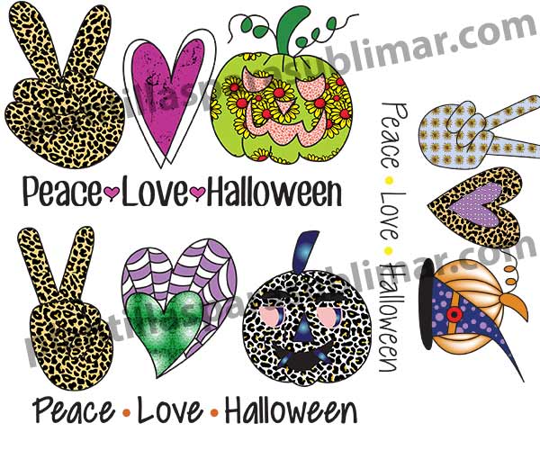 Amor-paz-Halloween-Vector