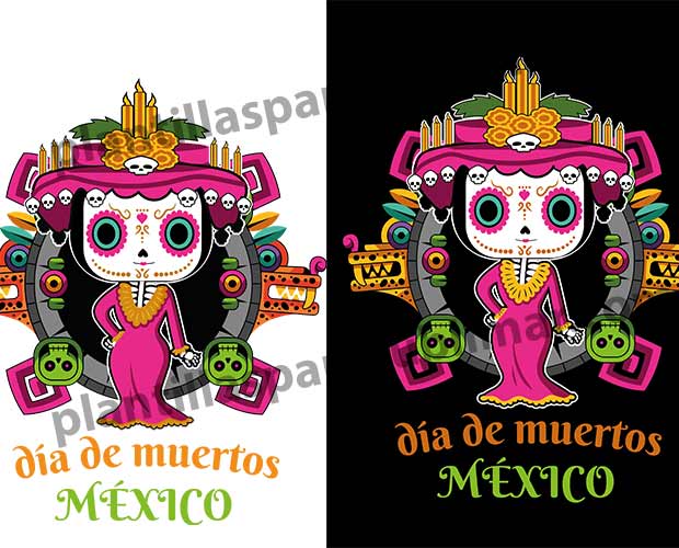 Catrina-dia-de-muertos-PNG-Vector