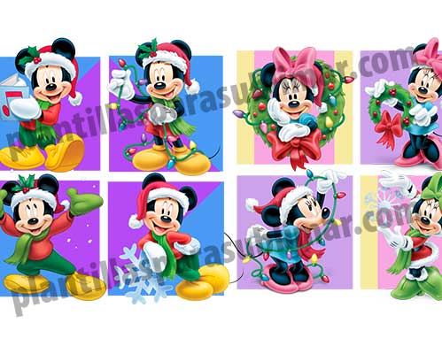 Mosaico-Minnie-Mickey-Navidad-Playera