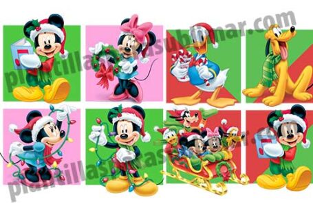 Navidad-Mickey-Minnie-Mosaico-Plantilla
