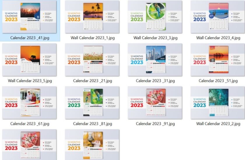 Paquete de calendarios 2023 Editables Inglés