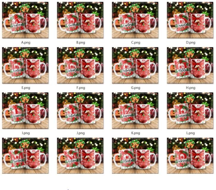 Plantillas Navidad Abecedario Taza