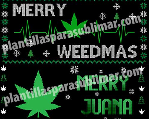 Plantillas-Navidad-Mariguana-Tazas