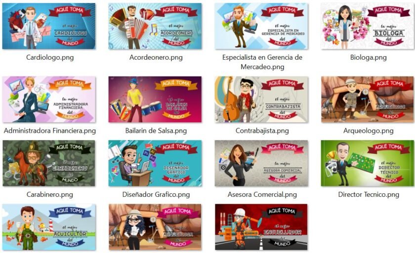 Profesiones-Oficios Plantillas Tazas