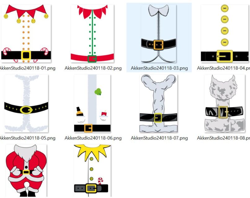 Trajes Navidad Santa Duendes PNG Vector