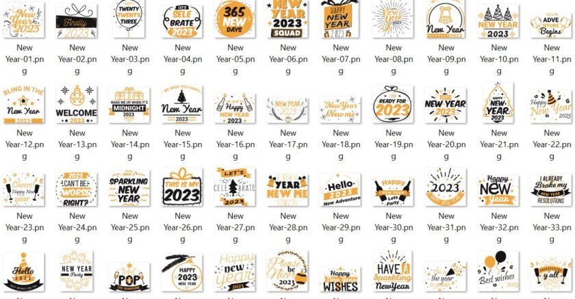 50 Vector New Year 2023 Vector PNG