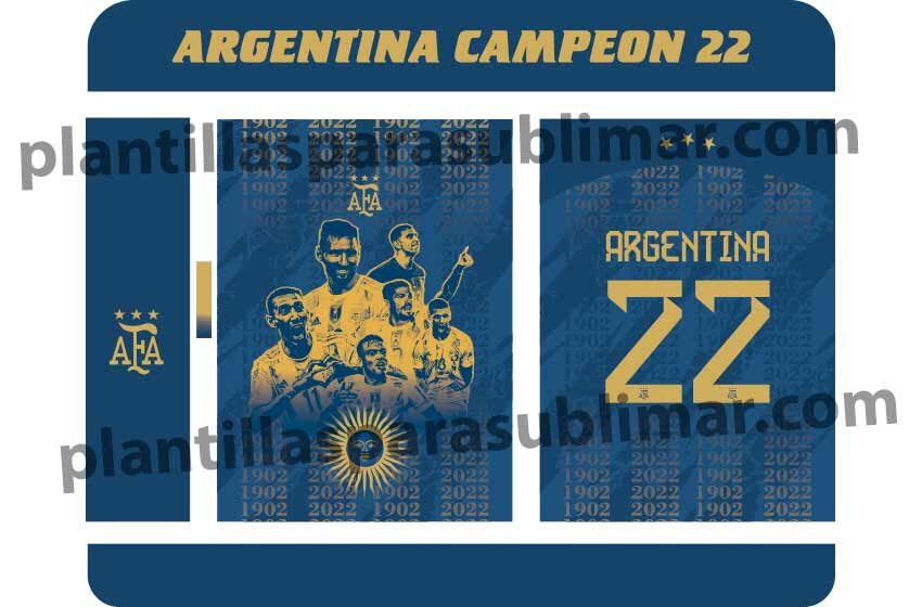  Argentina-Campeon-Playeras-Camiseta-Vector