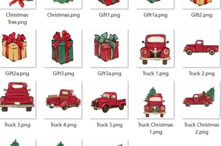 Camioneta roja navideña Regalos PNG