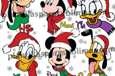 Familia-Mickey-y-sus-amigos-Navidad-Vector