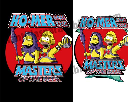 Homer-an-the-masters-of-the-beer-Vector-PNG