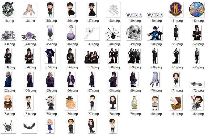 Kit Digital Wednesday Merlina PNG