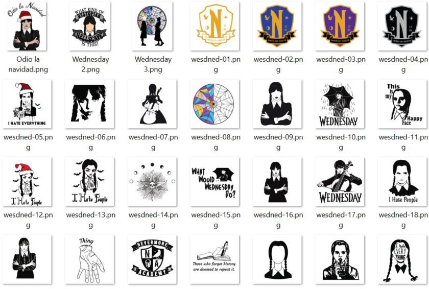 Pack Merlina Wednesday Vector SVG PNG