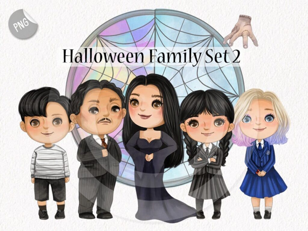 Wednesday Familia adams Clipart PNG