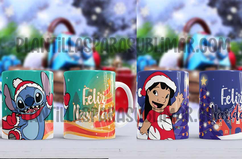 lilo-and-stitch-Navideños-Plantillas-Tazas