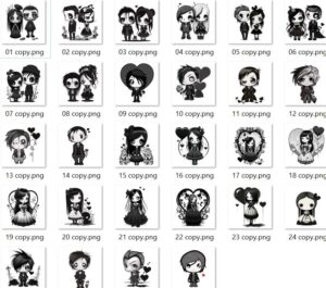Gotico San Valentin Chibi PNG