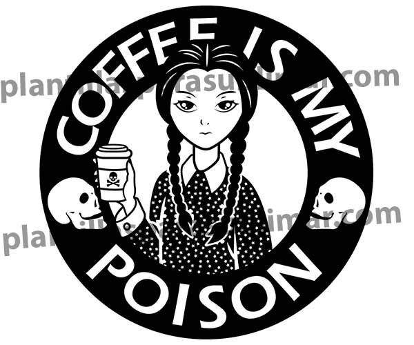 Gratis-Vector-Merlina-Wednesday-Coffe
