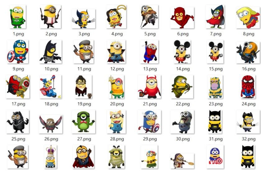 Pack Minions Superheroes PNG