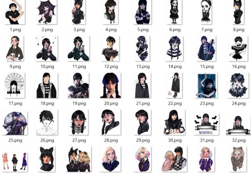 Wednesday-ClipArt-Merlina-PNG