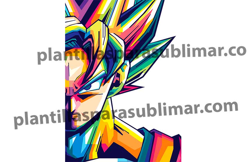 Goku-Poligonos-Colores-Vector-PNG