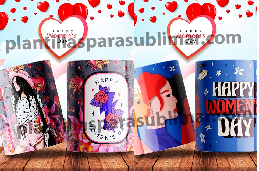 Happy-womens-day-Plantillas-tazas