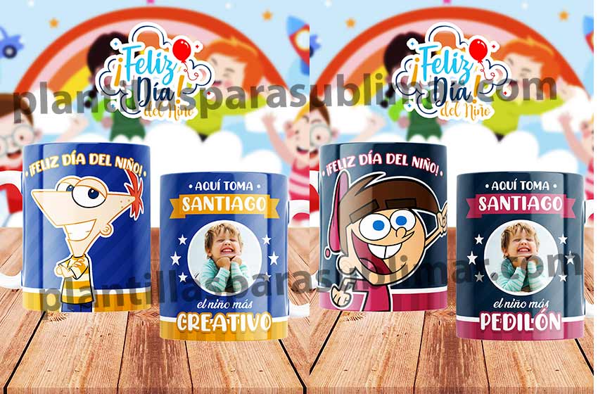 Dia-del-niños-plantillas-phineas-Timmy