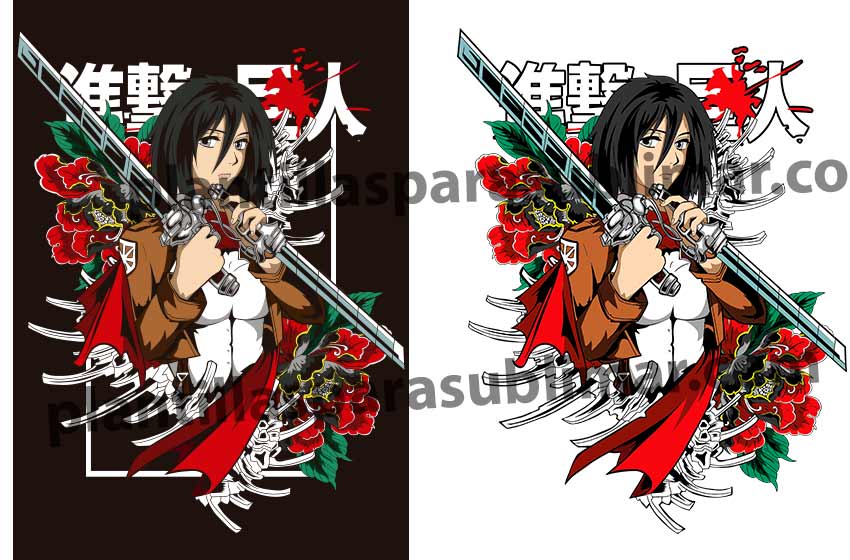 Mikasa-Attack-on-titan-Vector-png