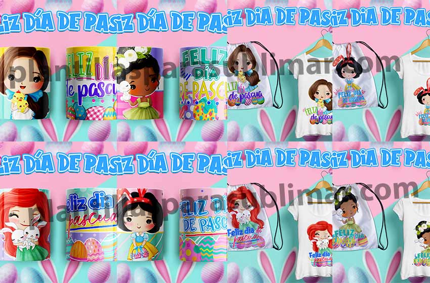 Pack-plantillas-Pascua-Princesas-Playera-Taza